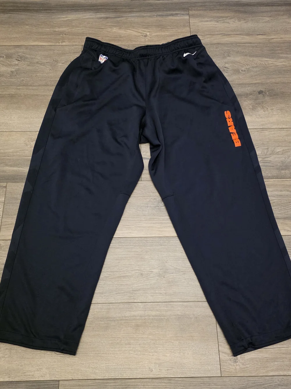 NFL Men’s Black Sweatpants with Orange BEARS Script